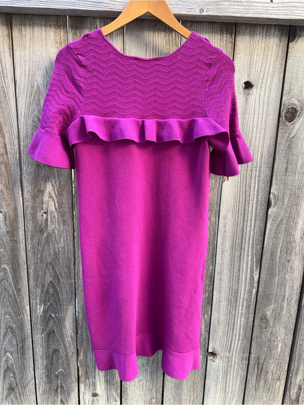 Ann Taylor Chevron Ruffle Sweater Dress Size Small - Picture 8 of 8
